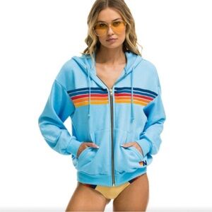 Women's Blue Striped Hoodie